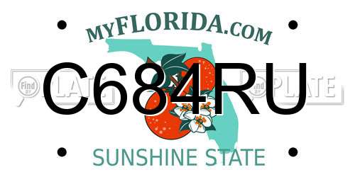 C684RU Florida License Plate
