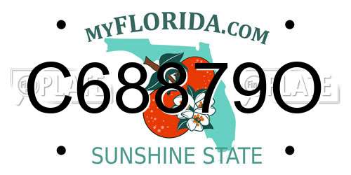 C68879O Florida License Plate