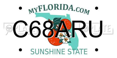 C68ARU Florida License Plate