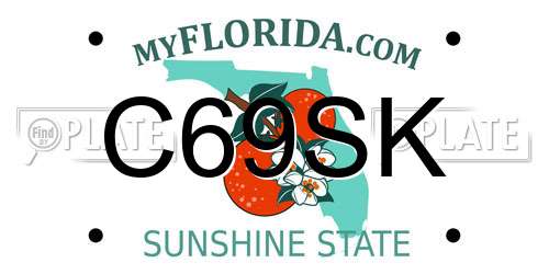 C69SK Florida License Plate