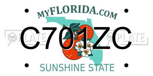 C701ZC Florida License Plate