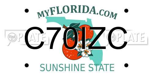 C70IZC Florida License Plate