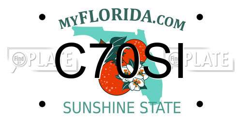 C70SI Florida License Plate