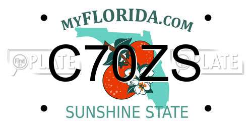 C70ZS Florida License Plate