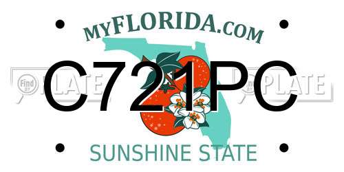 C721PC Florida License Plate