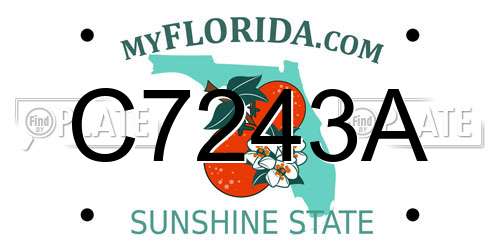C7243A Florida License Plate
