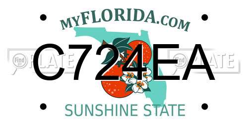 C724EA Florida License Plate