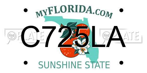 C725LA Florida License Plate