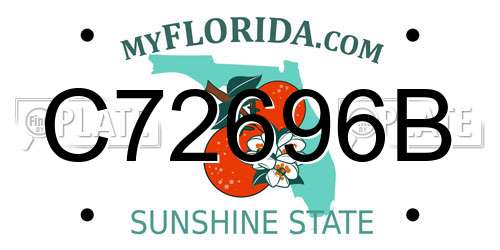 C72696B Florida License Plate