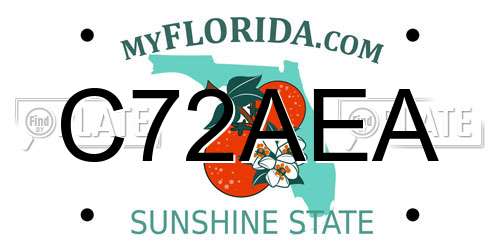 C72AEA Florida License Plate