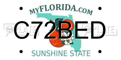 C72BED Florida License Plate