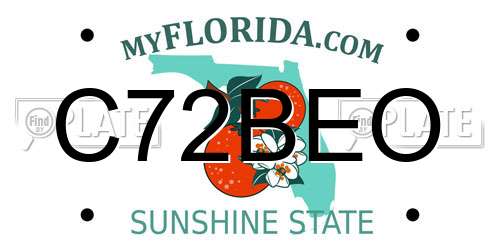 C72BEO Florida License Plate