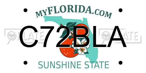 C72BLA Florida License Plate