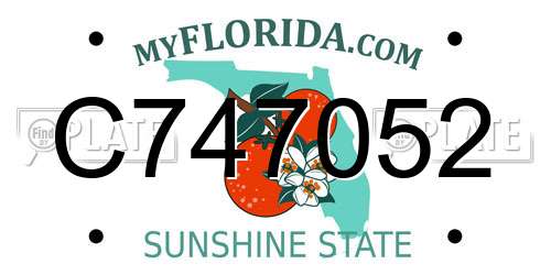 C747052 Florida License Plate