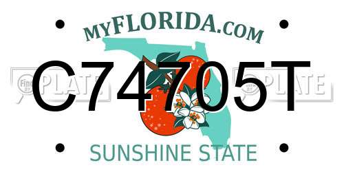 C74705T Florida License Plate