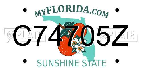 C74705Z Florida License Plate