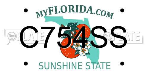 C754SS Florida License Plate