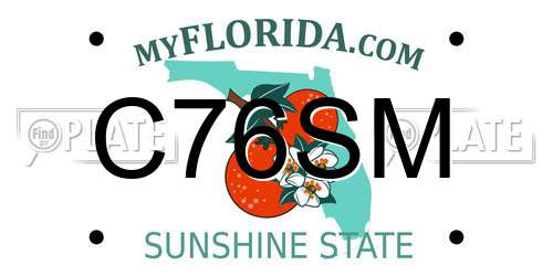 C76SM Florida License Plate