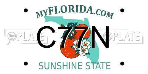 C77N Florida License Plate