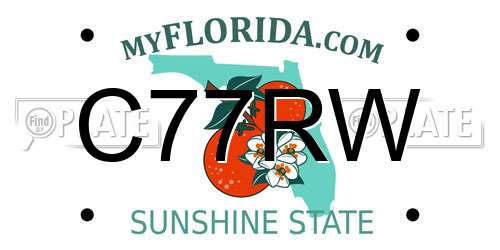 C77RW Florida License Plate