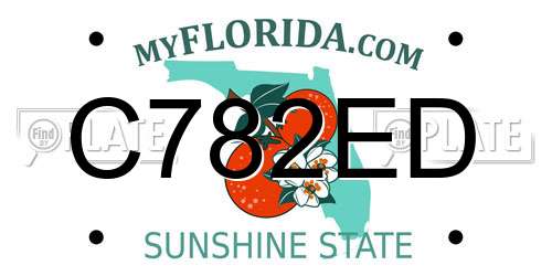 C782ED Florida License Plate