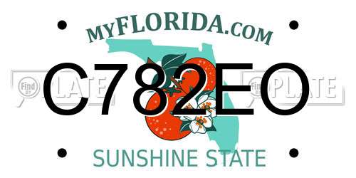 C782EO Florida License Plate