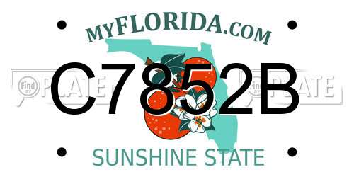 C7852B Florida License Plate