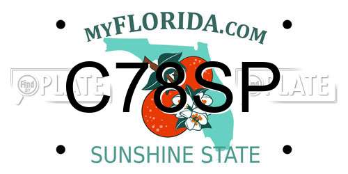 C78SP Florida License Plate