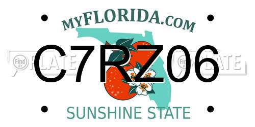 C7RZ06 Florida License Plate