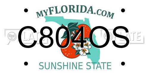 C804OS Florida License Plate