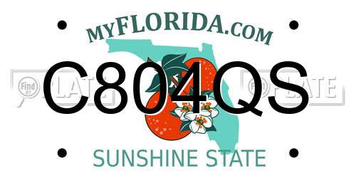 C804QS Florida License Plate