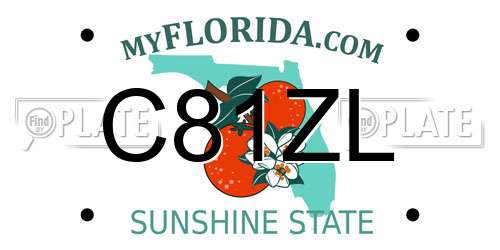 C81ZL Florida License Plate