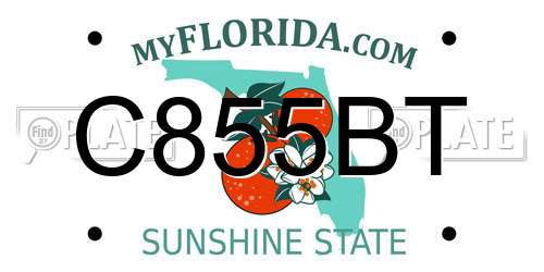 C855BT Florida License Plate