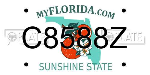 C8588Z Florida License Plate