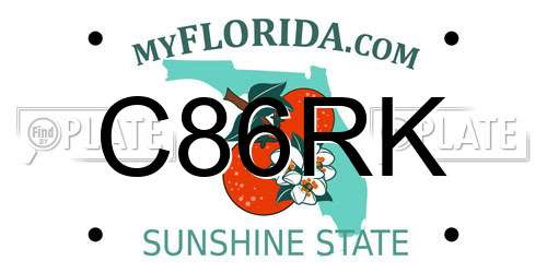 C86RK Florida License Plate