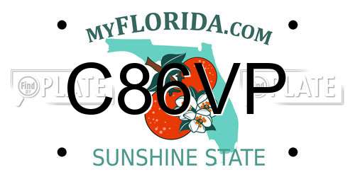 C86VP Florida License Plate