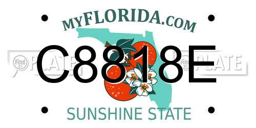 C8818E Florida License Plate