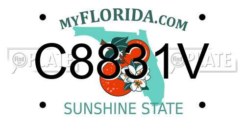 C8831V Florida License Plate