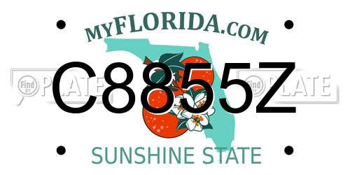 C8855Z Florida License Plate