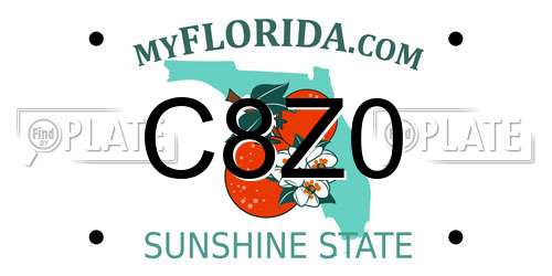 C8Z0 Florida License Plate