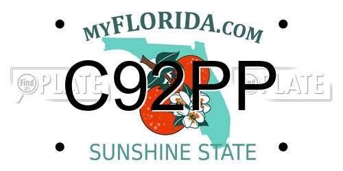 C92PP Florida License Plate
