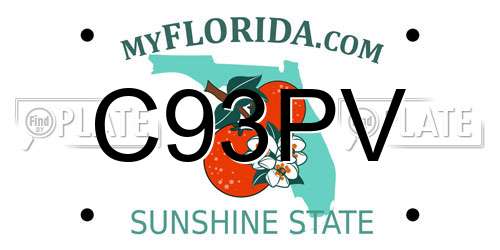 C93PV Florida License Plate