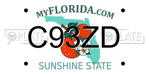 C93ZD Florida License Plate