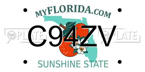 C94ZV Florida License Plate