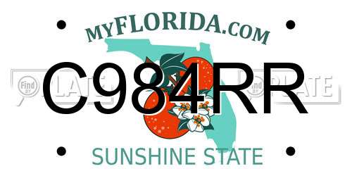 C984RR Florida License Plate