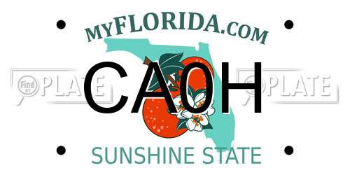 CA0H Florida License Plate