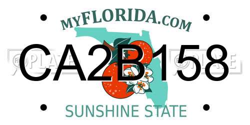 CA2B158 Florida License Plate