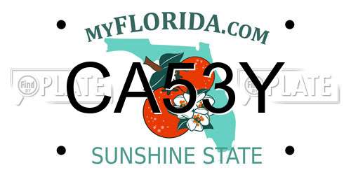 CA53Y Florida License Plate