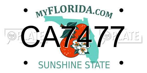 CA7477 Florida License Plate