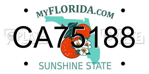 CA75188 Florida License Plate
